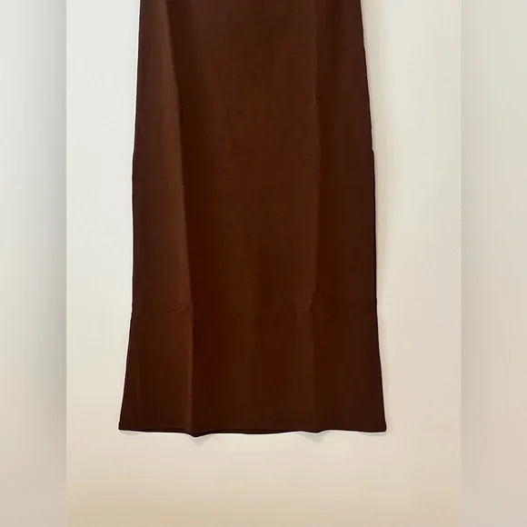 WeWoreWhat Women's Small Pull On Jersey Stretch Midi Skirt in Saddle - Picture 6 of 13